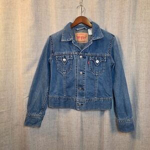 Levi's Type 1 Iconic Denim Jacket Womens LG Medium Wash Cropped Trucker 868M Y2K